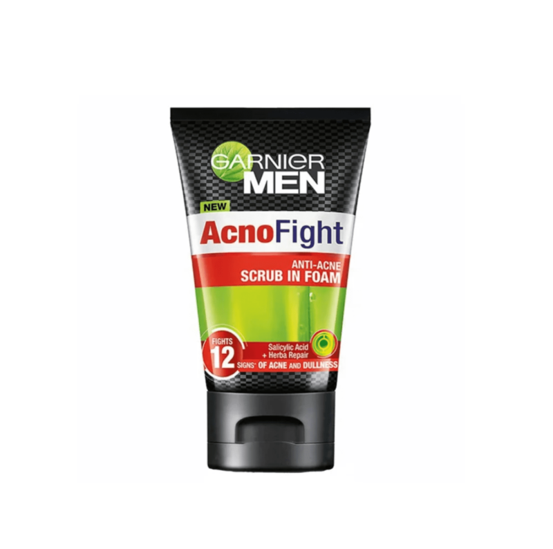 Garnier Face Wash Men ACNO FIGHT - ANTI ACNE SCRUB IN FOAM TUBE 100ML